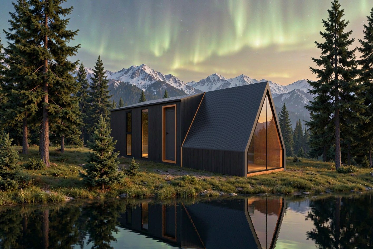 LA AURORA A-Frame cabin under the aurora by the lake